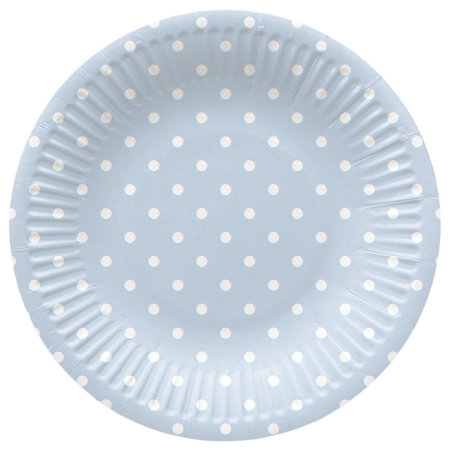 Vienkartinės lėkštės PAW Blue Dots, Ø 18 cm, 8 vnt.