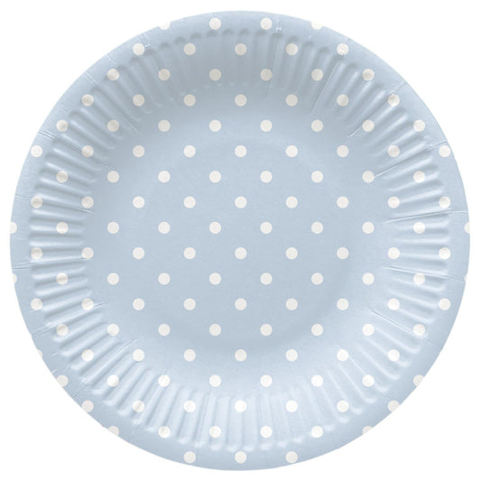 Vienkartinės lėkštės PAW Blue Dots, Ø 18 cm, 8 vnt.