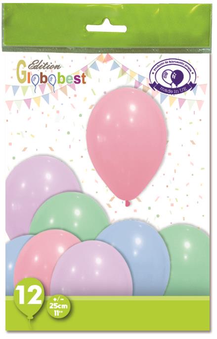 Balony owalne, różne kolory, D30 cm 12 szt.