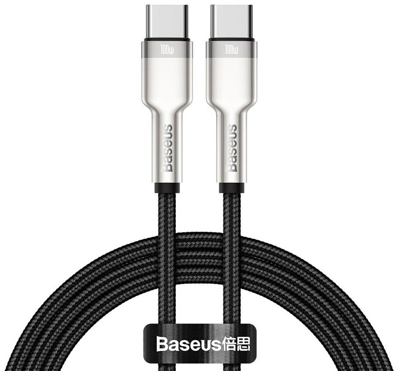 Kabel Baseus CATJK-C01, USB-C, 1 m, srebrno-czarny, 100 W