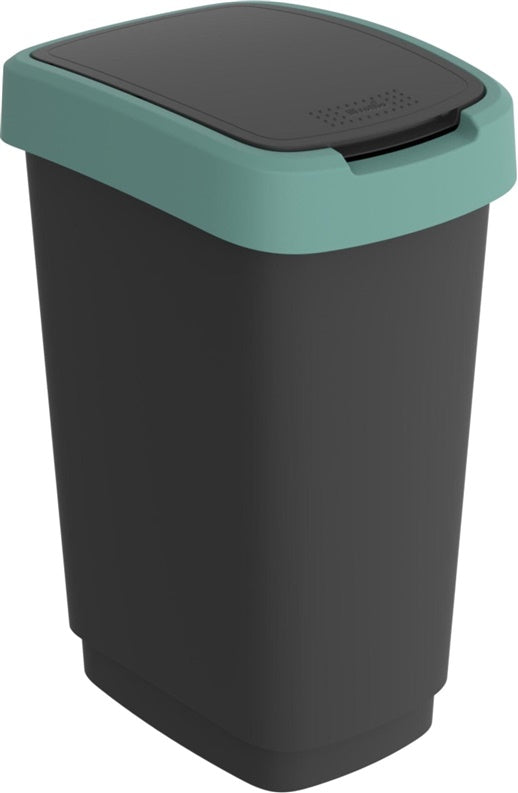 Šiukšliadėžė Rotho Twist, juoda/tamsiai žalia, 25 l