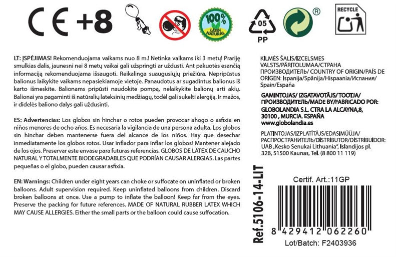 Balony owalne, czarne, D25 szt. 12 szt.