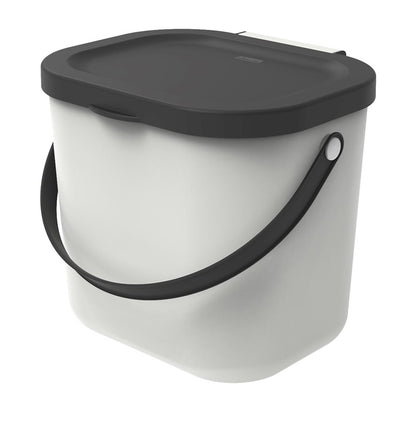 Kosz do segregacji Rotho, 6 l, biały/szary