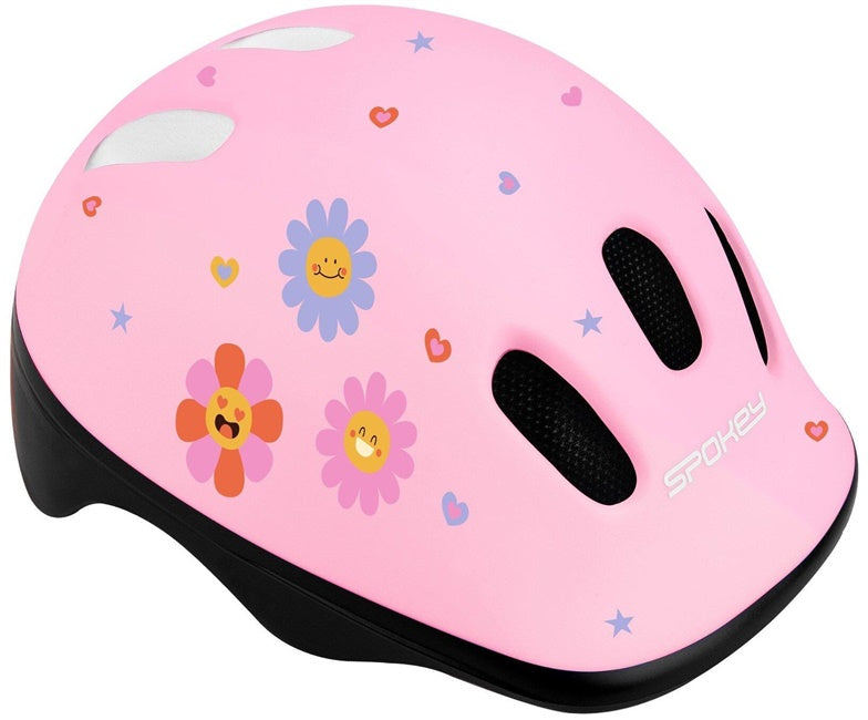 Šalmas vaikams Spokey Fun, juodas/rožinis, 52-56 cm