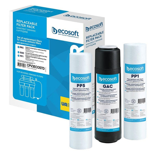 Zestaw wkładów filtrujących Ecosoft CPV3ECOSTD, 10"