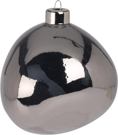Bombka choinkowa, srebrna, 10 cm, szkło