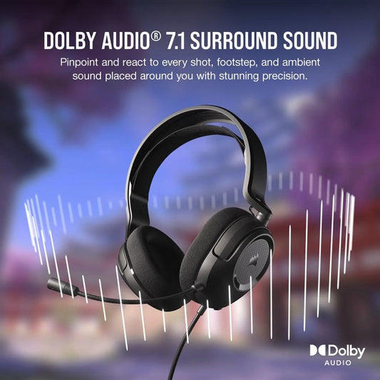 Laidinės žaidimų ausinės Corsair HS35 SURROUND v2, juodos