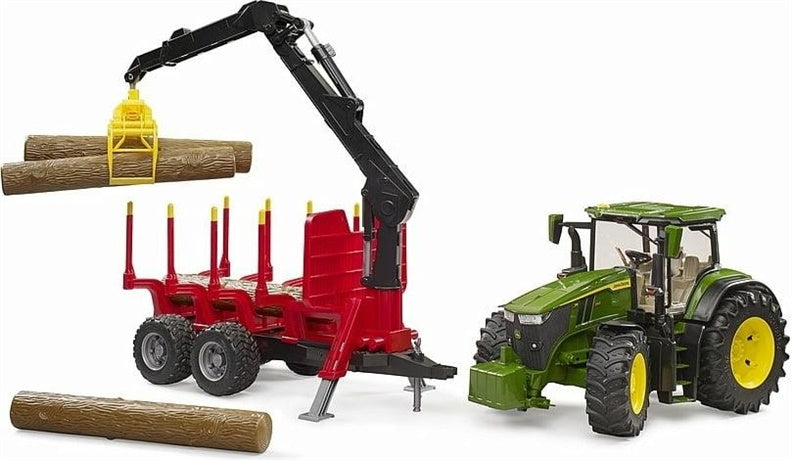Komplektas Bruder John Deere 7R 350 With Forest Trailer