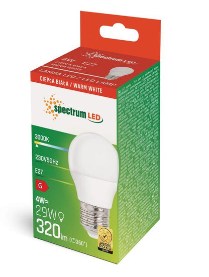 Lemputė Spectrum LED, P45, E27, 4W, 320LM, 3000K