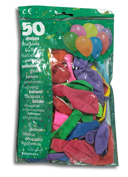 Balony owalne, różne kolory, śr. 21 cm, 50 szt.