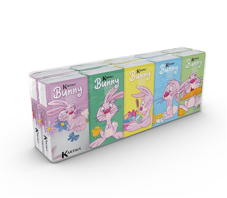 Jednorazowe chusteczki Kartika Bunny, 3 warstwy