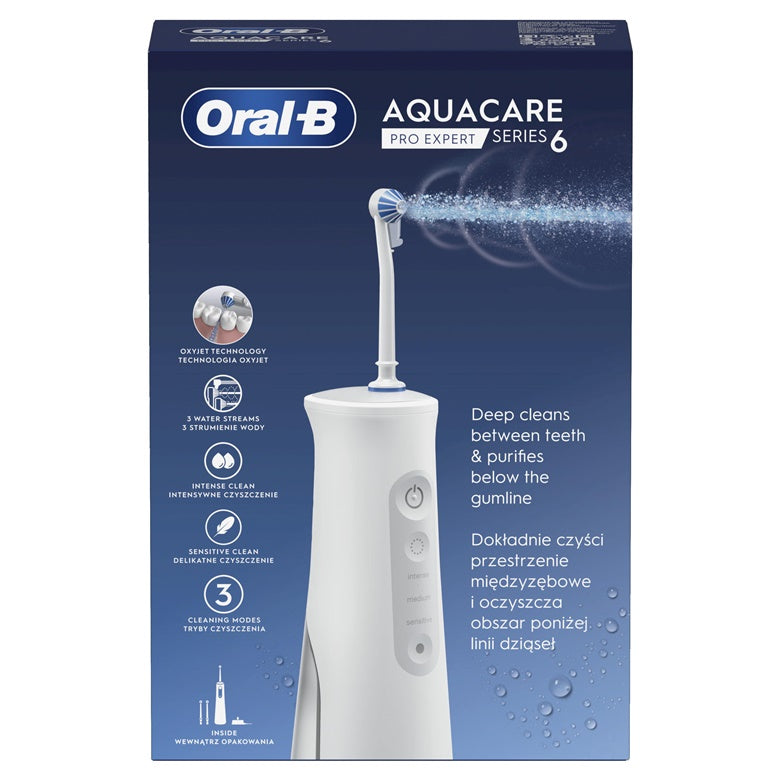 Tarpdančių irigatorius Oral-B AquaCare 6 PRO EXPERT, baltas