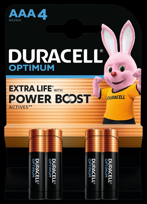 Elementai DURACELL OPTIMUM, AAA/LR03, 1.5V, 4 vnt