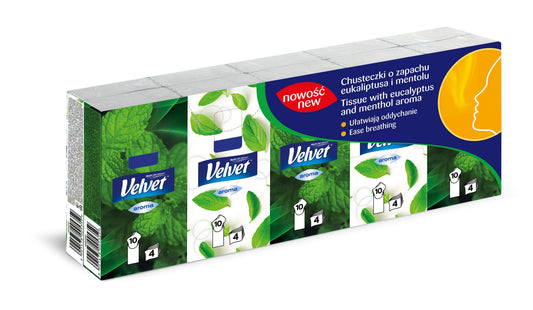 Vienkartinės nosinaitės Velvet, 4 sl, 10 vnt.