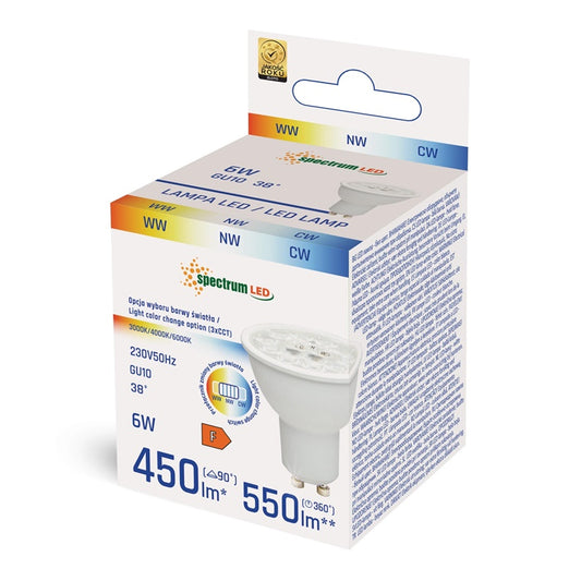 ŻARÓWKA LED GU10 6W 550LM CCT SPECTRUM