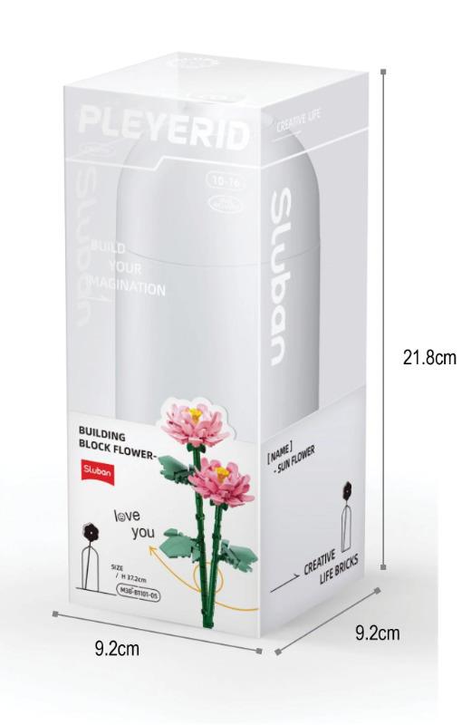 Klocki konstrukcyjne Sluban Flowers piwonie M38-B1101-05