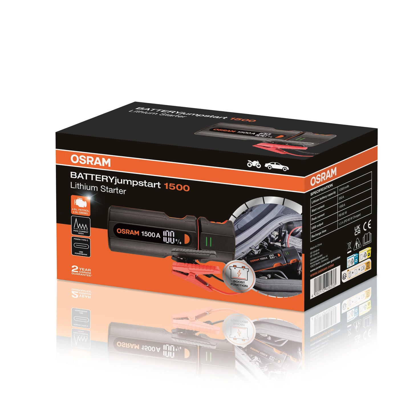 PRIETAISAS AUTO UŽVESTI 1500A 12V