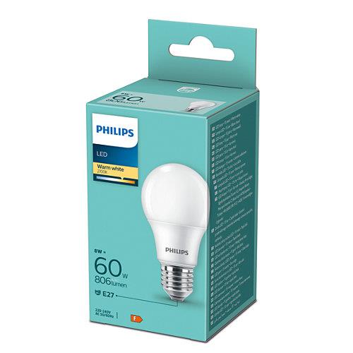 Żarówka Philips LED, A60, E27, 8W, 806lm, 2700K