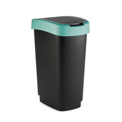 Kosz na śmieci Rotho Twist, czarny/ciemnozielony, 10 l