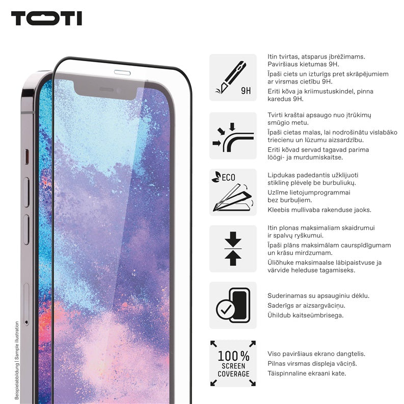 Szkło ochronne Toti Premium iPhone 15/15 Pro/16