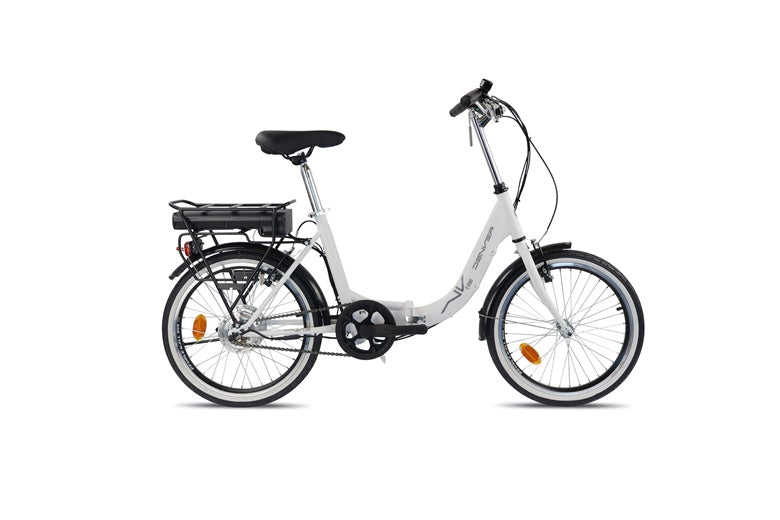 Rower elektryczny DENVER, 20", składany, biały
