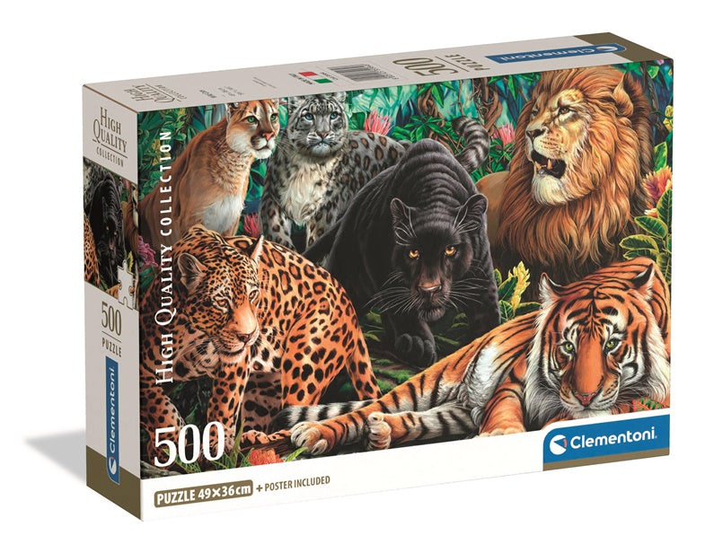 Dėlionė Clementoni Wild Cats 35584, 49 cm x 36 cm, 500 dal.