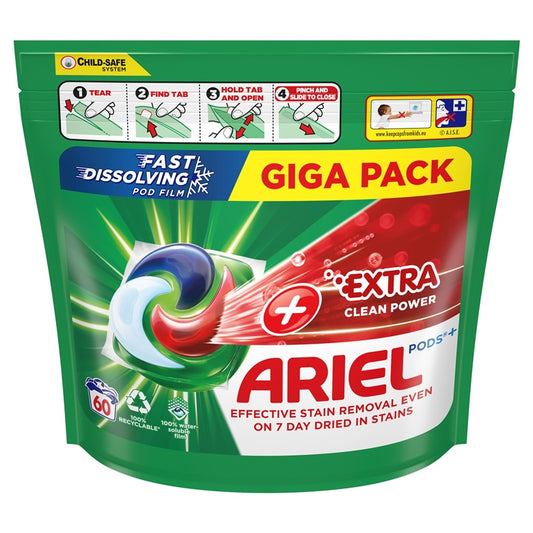 KAPSULĖS SKALBIM ARIEL EXTRA CLEAN 60VNT