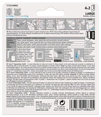 Lipni juostelė Tesa Power-Strips 77722, Dvipusė 0.085m x 2cm