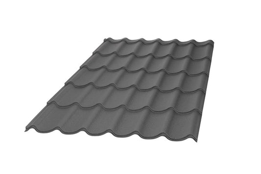 Blacha dachówkowa 0.45 mm, 1180 x 2240 mm, antracyt mat