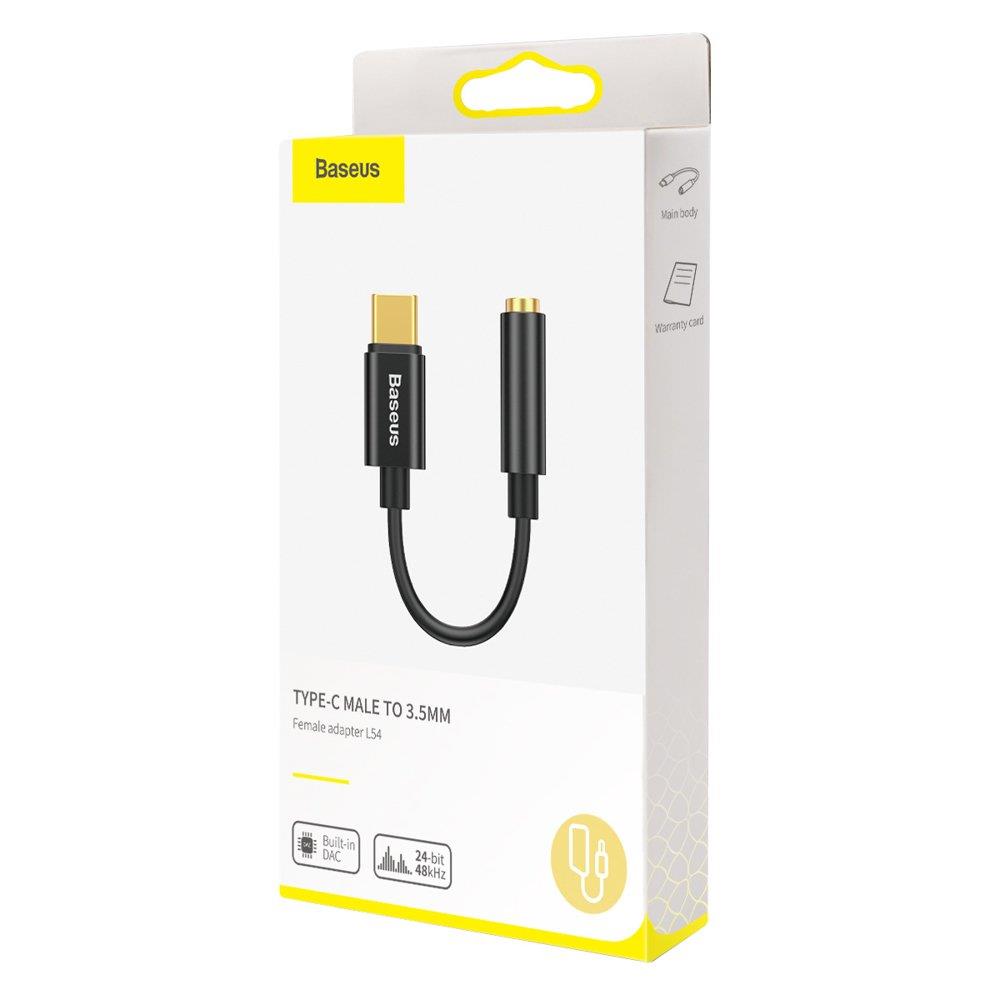Adapteris Baseus USB-C to 3.5mm USB C, 3.5mm 0.05 m, juoda