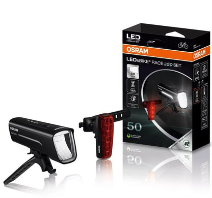 Zestaw lampek rowerowych Osram LED, tworzywo sztuczne, czarny