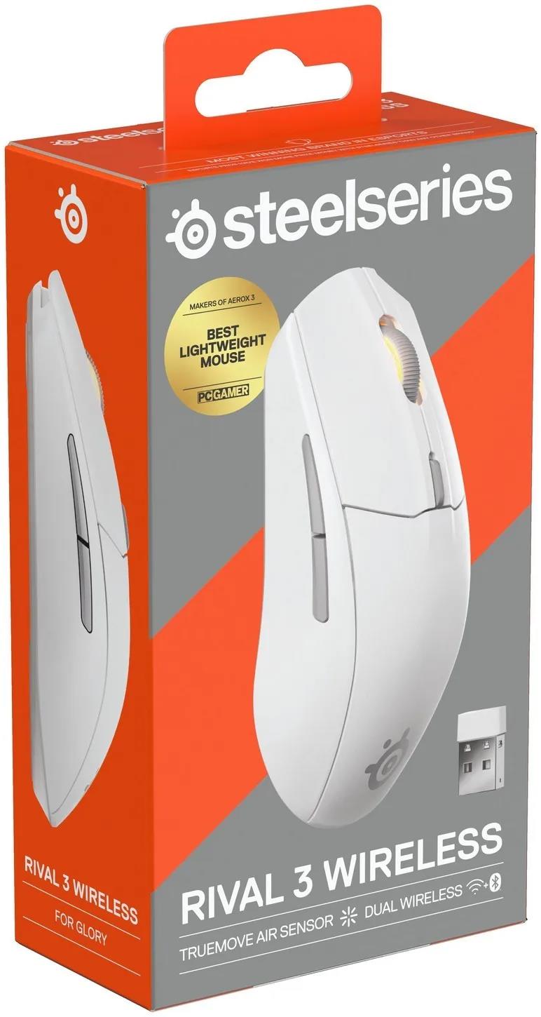 Žaidimų pelė Steelseries Rival 3 Wireless Gen 2, balta