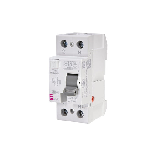 Wyłącznik różnicowoprądowy ETI EFI6-P2 A 6kA, 2P, 40 A, 240 V, 30mA