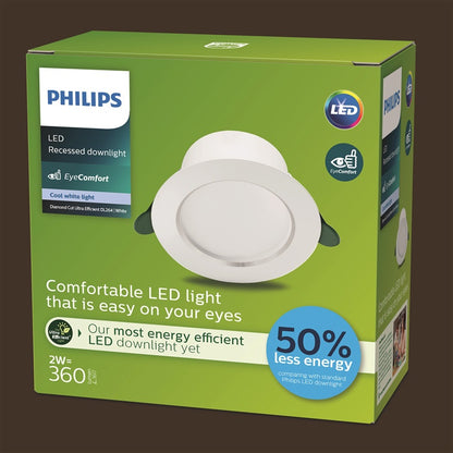 Panel LED wpuszczany Philips Diamond, 2W, 4K, LED, biały