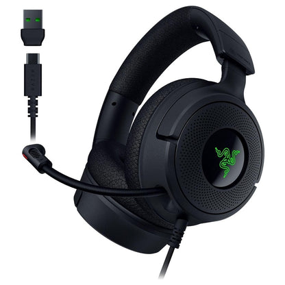 Przewodowy zestaw słuchawkowy dla graczy Razer Kraken V4 X, czarny