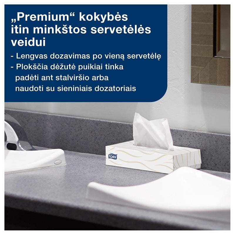 Vienkartinės nosinaitės TORK PREMIUM, 2 sl., 100 vnt.