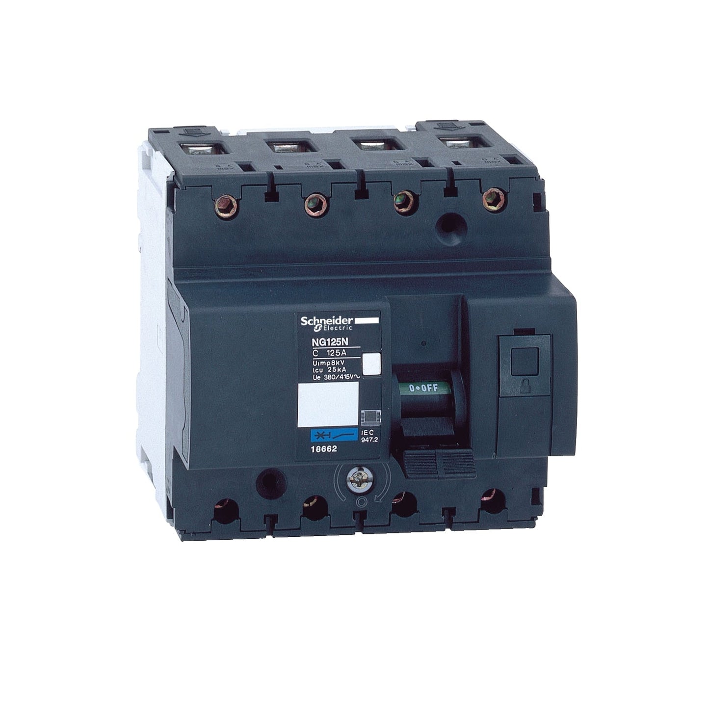18658 Circuit breaker NG125N, 4P, 80A, C curve, 25kA (IEC/EN 60947-2)