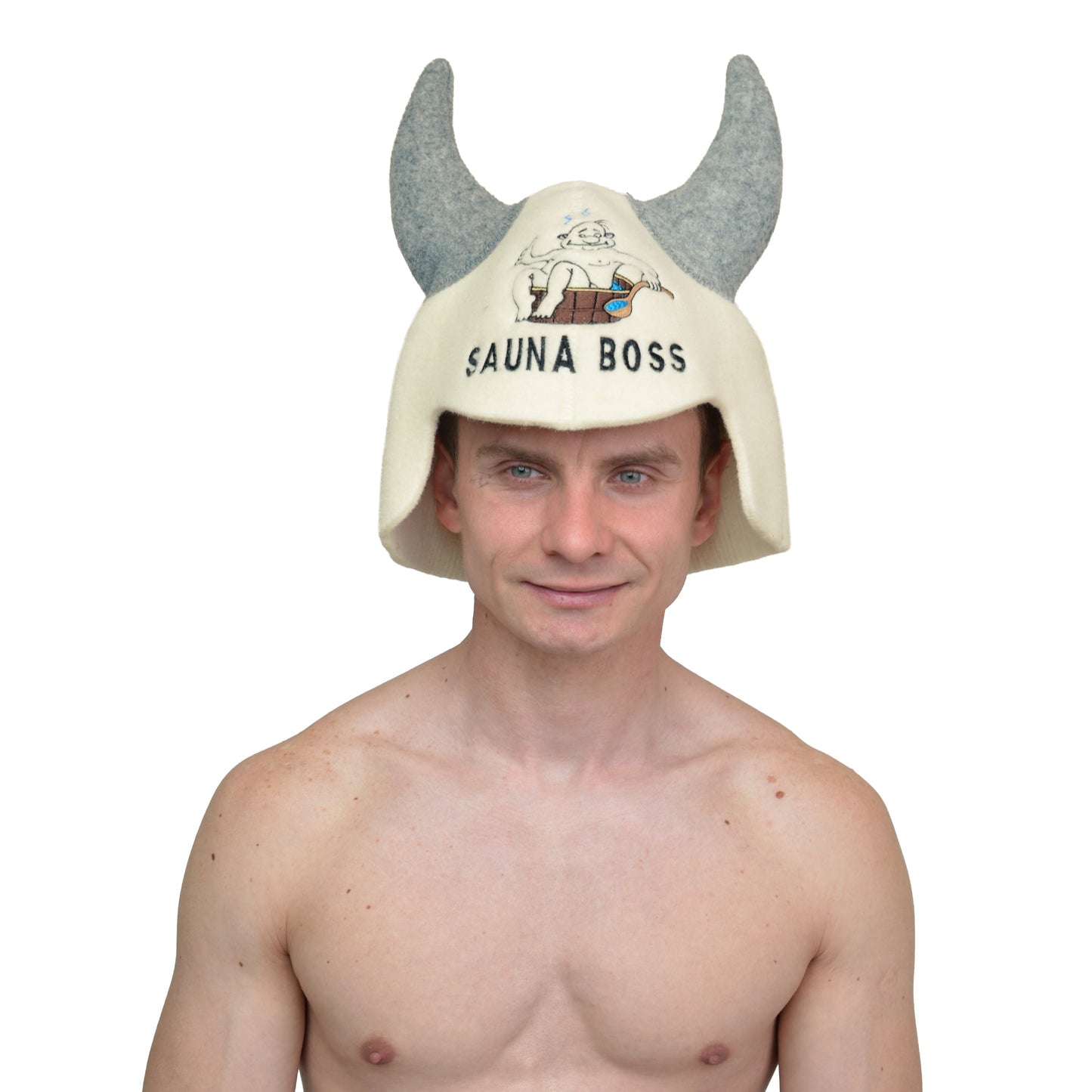 Sauna Hat “Sauna Captain” & “Sauna Boss”100% Wool, Set of 2