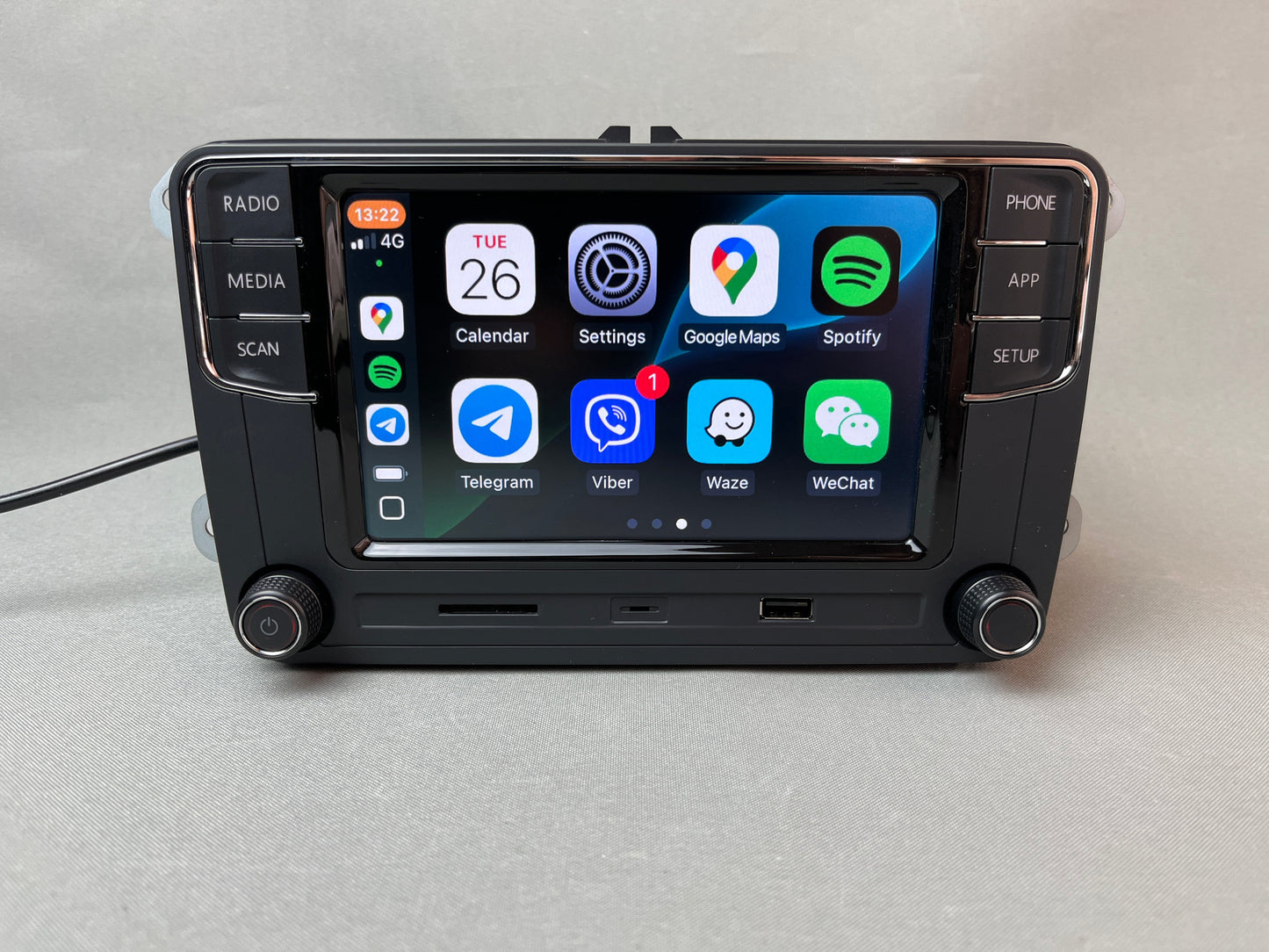 Volkswagen VW RCD 330G Wireless CarPlay and Android Car Navigation System Multimedia AUX GPS