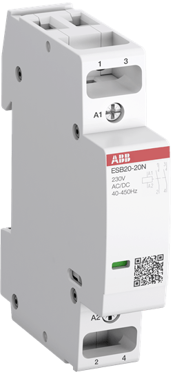 1SBE121111M0620 ESB20-20N-06 Installationsschütz (NO) 20 A - 2 NO - 0 NC - 230 V - Steuerstromkreis DC