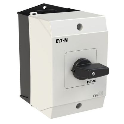 207132 Eaton T0-3-8401/I1 Wendeschalter 3P T0 20A Aufputzmontage, mit schwarzem Knebelgriff