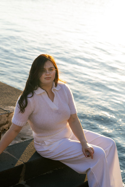 Melody Mohair Poloshirt Weiß