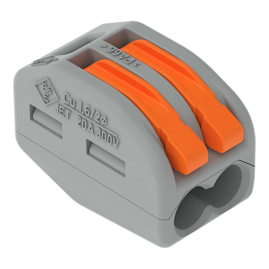 222-412 Wago Splicing connector with levers for all conductor types 4 mm² 2-conductor, gray - set of 50