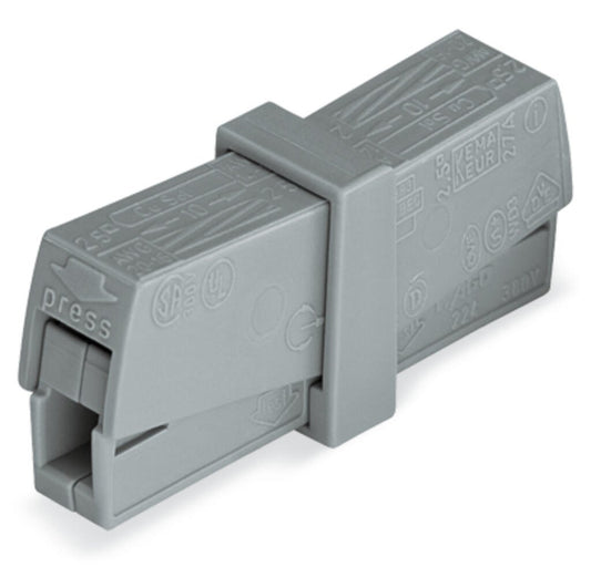 224-201 Wago Service connector push-button 224 Series 2.5 mm² , gray - set of 50