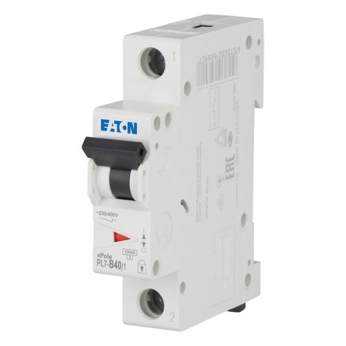 262690 Eaton PL7-B40/1 Miniature Circuit Breaker 40A 1P B