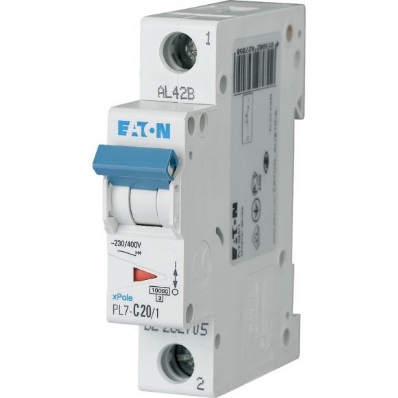 262705 Eaton PL7-C20/1 Miniature circuit breaker 1P C20A 10kA