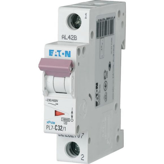 262707 Eaton PL7-C32/1 Miniature circuit breaker 1P C32A 10kA