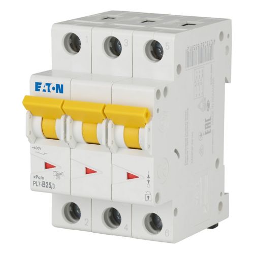 263391 Eaton PL7-B25/3 Miniature Circuit Breaker 25A 3P B