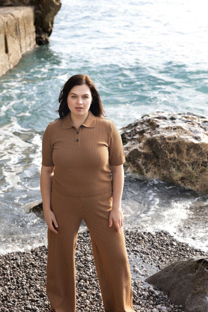 Vera Ribbed Pants Caramel