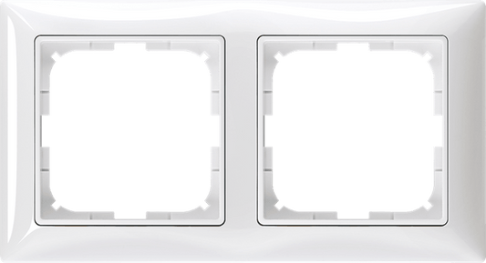 ABB 2CKA001725A1480 Basic55 2-Gang Cover Frame Alpine White
